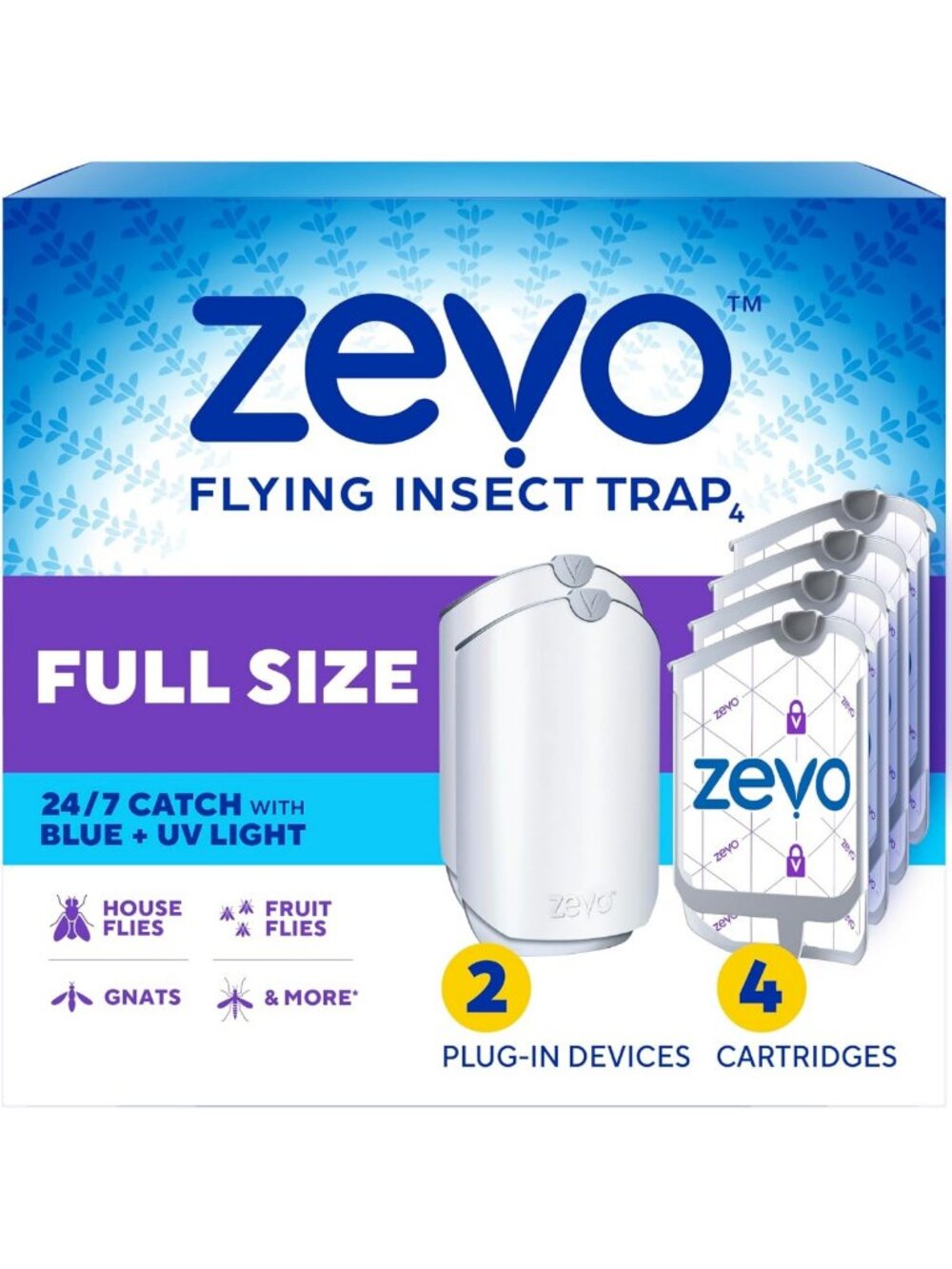 Effective Flying Insect Trap for Fruit Flies & Gnats, 2 Plug-in Units & 4